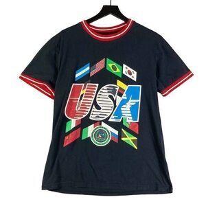 Rolling Paper Brand Shirt Mens Sz Large USA Flag International Flags Tee Graphic